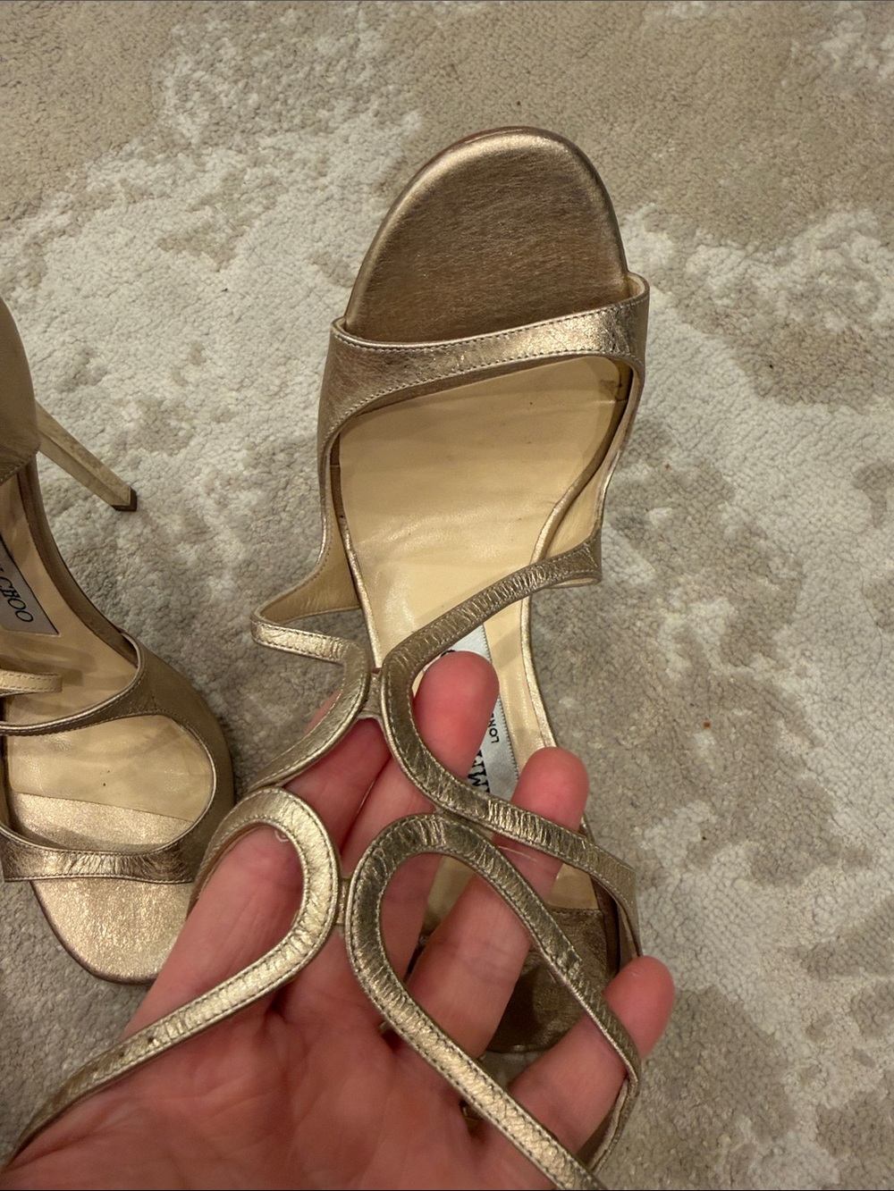 Jimmy Choo Lang Champagne
Leather Womens High Heels Size 37.5 - Picture 5 of 10